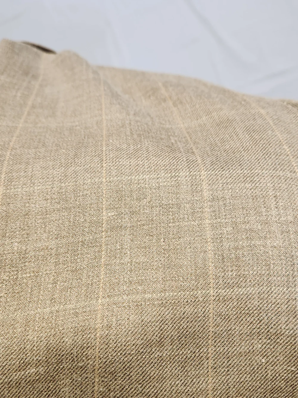 Lauren Ralph Lauren Sport Coat 42R Tan Beige Windowpane Silk Linen Wool slubby
